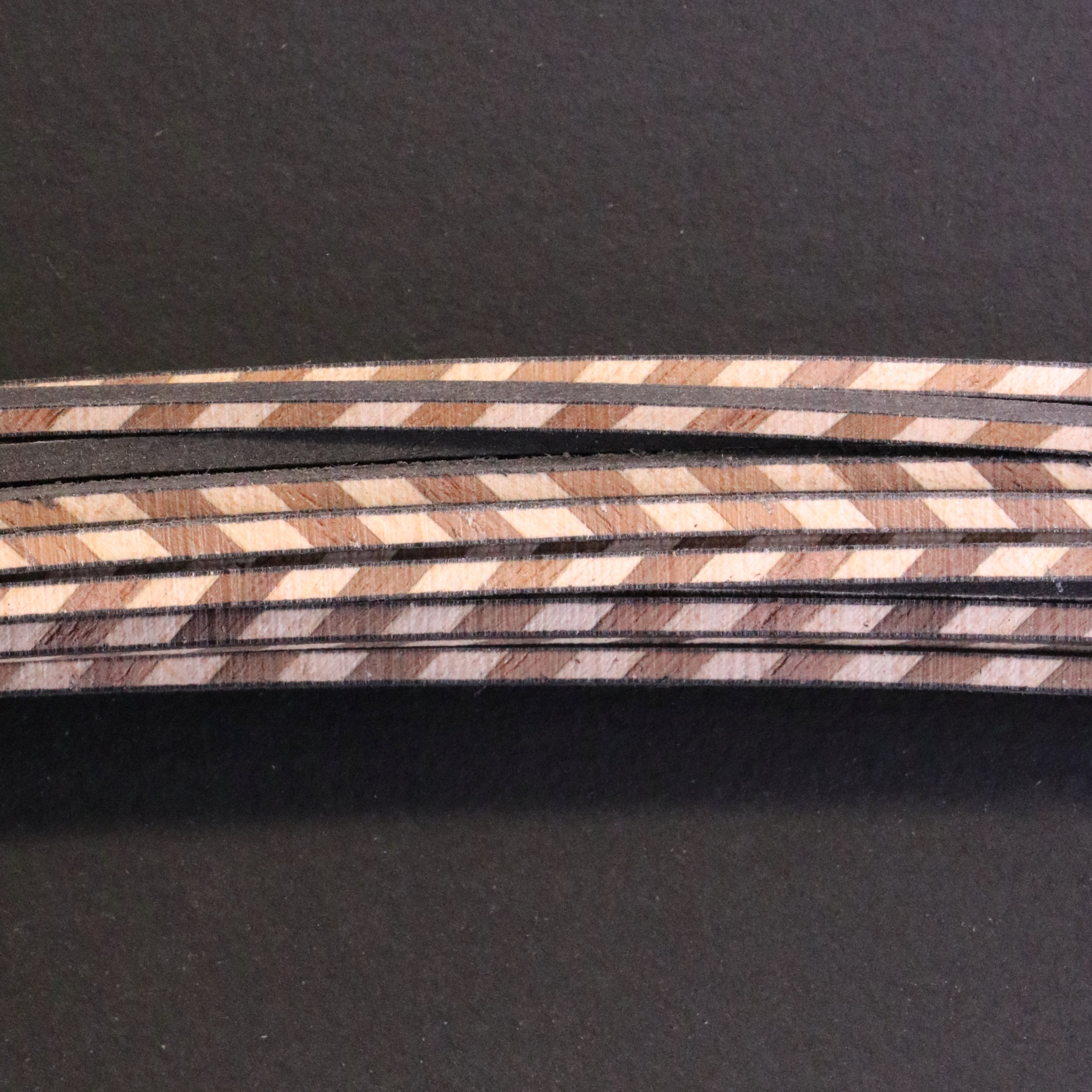 Walnut/Maple rope pattern backstrips x .090" x 22.5"